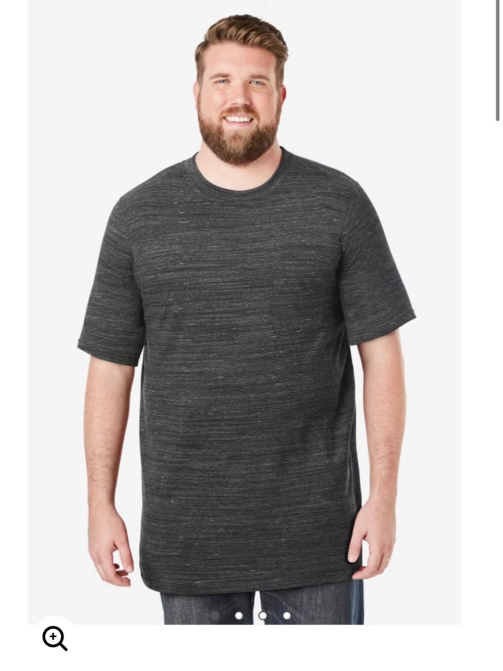 Charcoal Heather Crewneck Short-Sleeve Men’s Shirt with pocket size 6XL